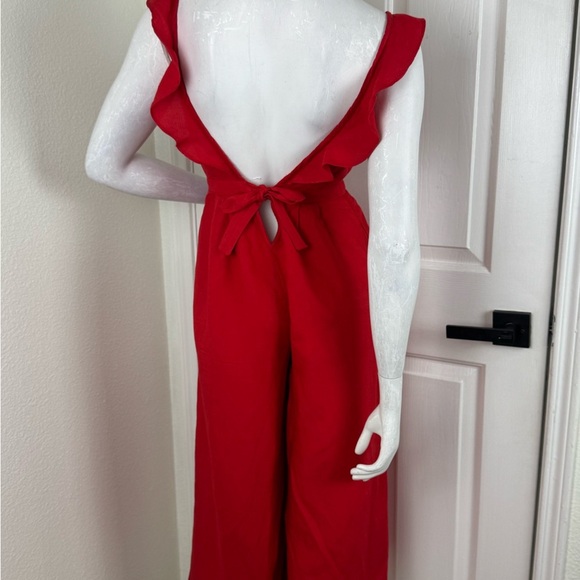 Red Carter Vibrant Red Jumpsuit with Wide-Leg Design Size XS. A48 - Picture 11 of 16